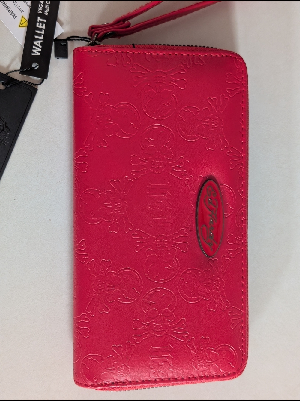 Ed Hardy NWT Red Zip Around Wristlet Wallet
